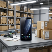 Chainway C90 Smartphone Android 14 Tangguh, Komputer Mobile Ringan, PDA Genggam Tahan Banting, Pemindai Barcode 2D, Tersedia dalam Stok
