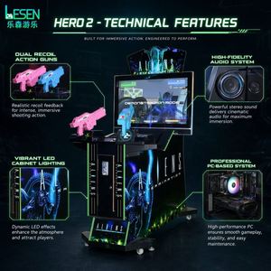 Simulateur de tir LCD 42 pouces de haute qualité, facile à utiliser, à monnayeur, avec retour de force double pour jeu de tir à deux joueurs - Product Image 2
