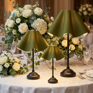 Lámpara de Mesa Moderna Minimalista de Hierro, Inalámbrica y Recargable, con Pantalla de <span class=keywords><strong>Lino</strong></span>, para Decoración de Bodas y Hostelería - Product Image 2