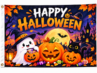 Drapeau d'Halloween imperméable pour décoration extérieure