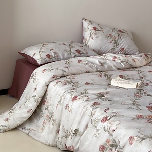 Bán buôn siêu mềm Lyocell bông Duvet cover Set Vua kích thước với nhà máy in hoa trang trí nội thất bộ đồ giường đặt - Product Image 1