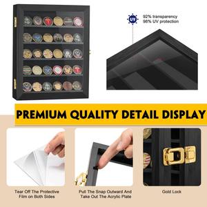 Vitrina 11x14 para Monedas Militares, Porta Medallas con Bandera Americana, Decoración <span class=keywords><strong>de</strong></span> Pared para Fichas <span class=keywords><strong>de</strong></span> Póker, Regalo para Coleccionistas - Product Image 4