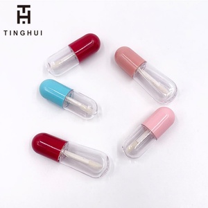 Manufacturer Mini Cute pink clear Capsule Shape Empty Lip Gloss Tubes Lipstick <b>Containers</b> - Product Image 4