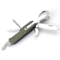 Ensemble de couverts pliants multifonctionnels en acier inoxydable pour le camping et la survie en voyage