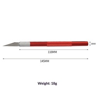 Couteau utilitaire à manche en alliage d'aluminium, stylo-couteau pour journalisation, outil de modélisme, couteau artisanal pour pose de film de protection d'écran de téléphone 145mm 1,5