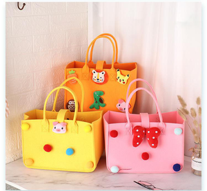 <span class=keywords><strong>Sac</strong></span> cadeau pour enfants en feutre recyclé écologique à fermeture rapide, couleur pêche, vente en gros, logo personnalisé, directement de l'usine, <span class=keywords><strong>sac</strong></span> fourre-tout pour fêtes - Product Image 6