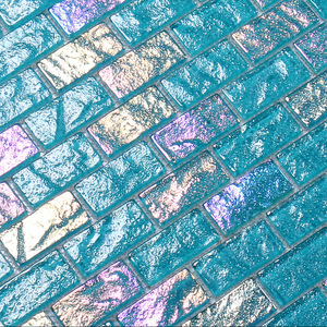 Hôtel arc-en-ciel effet irisé <span class=keywords><strong>Aqua</strong></span> vert verre piscine mosaïque pour décoration murale - Product Image 5