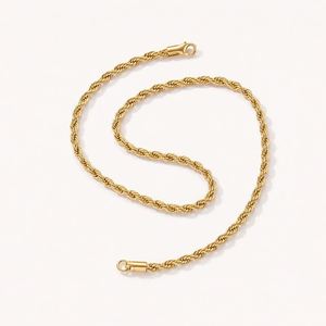 Wholesale Jewelry 3mm 4mm 6mm 18K Gold Plated Stainless Steel Twisted <b>Rope</b> Wedding Gift Necklace Men's <b>Chains</b> - Product Image 3