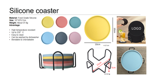 Sous-verres ronds en silicone personnalisés en gros, tapis antidérapants lavables pour tasses à café, bière et thé - Product Image 6