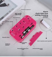Grand réveil numérique à écran LCD de conception industrielle, technologie de capteur de faible luminosité LUMINOVA, veilleuse personnalisable pour bureau
