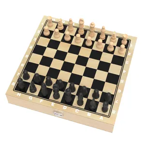 ボードゲーム折りたたみ木製チェスセットチェッカー子供の教育ゲーム