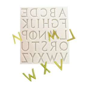 Moules <span class=keywords><strong>en</strong></span> silicone DIY rectangulaires personnalisés de 26 pièces, lettres majuscules anglaises <span class=keywords><strong>en</strong></span> métal industriel 3D MingLiU-ExtB, forme de police de caractères - Product Image 6