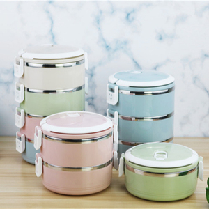 Commercio all'ingrosso di alta qualità di scuola <span class=keywords><strong>ufficio</strong></span> usato rotonda multi-colored ermetico <span class=keywords><strong>in</strong></span> acciaio inox scatola di <span class=keywords><strong>pranzo</strong></span> - Product Image 4