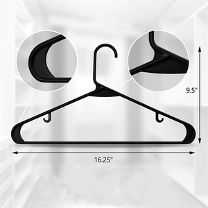 Wholesale Lightweight Space Saving Laundry Hangers Plastic Clothes <b>Black</b> Pack of 20PCS - Product Image 2
