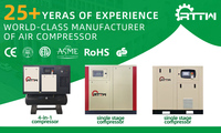 RTTW 10HP Compresseur d'air à vis à fréquence variable à aimant permanent 7.5KW 1.1m ³/min Économie d'énergie industrielle