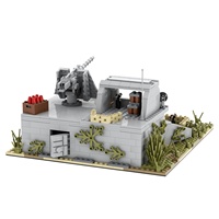 MOC5061 928 pièces WW2 maison militaire champ de bataille militaire Base de défense maison Mini figurines blocs de construction jouets Kit de construction