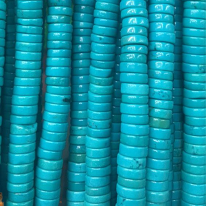 Cuentas de Turquesa Natural de Hubei de Alta Calidad, Cuentas Redondas Azules Heishi para la Fabricación de Joyas - Product Image 2