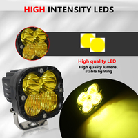 Lumière de cube de qualité supérieure de 3,5 pouces, 40 W, avec 4 lentilles de type pod pour SUV, camion, tout-terrain, moto, phare antibrouillard LED