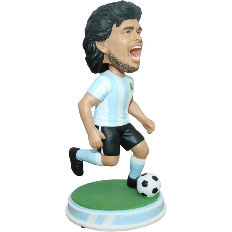 Venda quente Diego Maradona Começando Lineup Dribbling Bobblehead Boneca Personalizado o maior futebolista Maradona estatueta