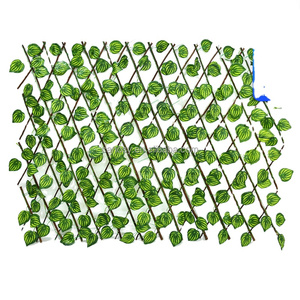 Recinzione esterna artificiale a traliccio espandibile in plastica estensibile artificiale con foglie verdi recinzione espandibile - Product Image 2