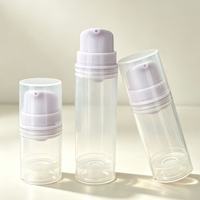 Flacon pulvérisateur cylindrique transparent sans air, atomiseur en plastique vide multi-tailles pour toner, brume, cosmétiques de voyage et soins de la peau (vente en gros)