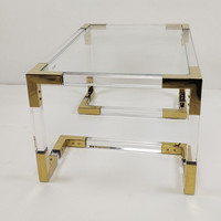 Meubles acryliques de luxe pour salon Table à thé centrale en acier inoxydable doré Tables basses en acrylique