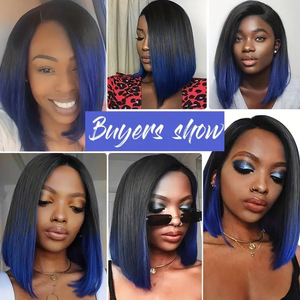 <span class=keywords><strong>Dégradé</strong></span> Rouge Noir Épaule Longueur Bob Perruque pour Femmes <span class=keywords><strong>Cheveux</strong></span> Courts Raides Partie Moyenne Résistant À La Chaleur Bob Perruques pour Usage Quotidien Fête - Product Image 5