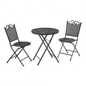 <span class=keywords><strong>Mesa</strong></span> y <span class=keywords><strong>silla</strong></span> plegables de ocio de hierro forjado para balcón, juego de <span class=keywords><strong>mesa</strong></span> de muebles de jardín de tres piezas - Product Image 2