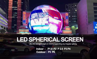 Layar LED Bola Video Bentuk Khusus Lengkung Kustom untuk Luar Ruangan dan Dalam Ruangan