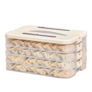 Multi Layer Freezer Storage Box For Dumplings Wontons Stackable Rectangle Food Container With Clip On Lid Freshness - Product Image 2