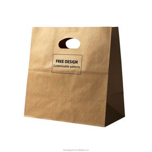 Sac en papier kraft rouge rose orange noir avec poignée alimentaire fruits bonbons chocolat biscuit biscuit fenêtre transparente sac de pochette en papier kraft - Product Image 3