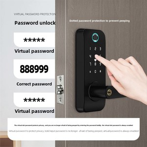 Cerradura Inteligente con Huella Dactilar y Contraseña, para Puerta de Madera, con WiFi Tuya, Almacenamiento de Datos en la Nube, de Aleación de Aluminio, Estilo Europeo Americano - Product Image 2