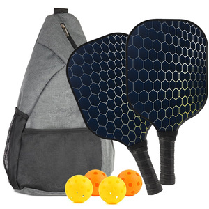 Juego de palas de pickleball Peak Racket, mango antideslizante de fibra de vidrio con bolsa de malla, equipo de entrenamiento para exteriores, 40x20x1,4 cm - Product Image 1