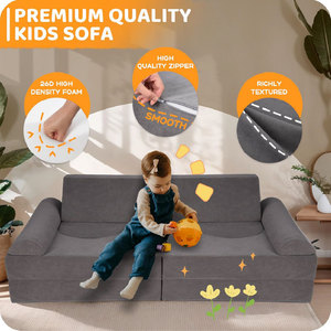 Kids <b>Sofa</b> High Density Foam Gray Soft Cushion Seat For Children Playroom Furniture - Product Image 1