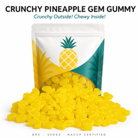 OEM Fabrikant Knapperige Ananas Gummies Snoepjes Gemaakt met Geconcentreerd Echt Fruit Sap Verpakt in Staande Zak