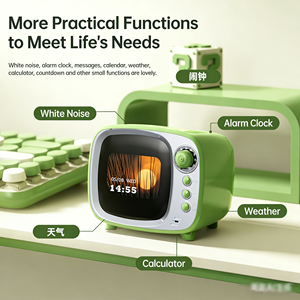Ai Smart 8W Mini Touch Screen per altoparlante Bluetooth Radio retrò Multi-funzione sveglia <span class=keywords><strong>testi</strong></span> Display rumore <span class=keywords><strong>bianco</strong></span> supporta - Product Image 2