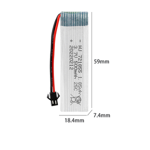 工厂721855 3.7V 500mAh 25C 可充电锂聚合物电池，适用于带灯光和声音效果的遥控飞机、直升机和无人机 - Product Image 1