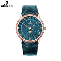 Montres poignet à quartz Moonwatch avec logo personnalisé Source Factory Phase de lune Montres-bracelets d'affaires Quartz résistant à l'eau Dos en acier inoxydable 3 bars