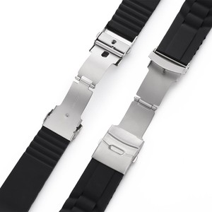 Correa de silicona con extremo curvado <span class=keywords><strong>para</strong></span> reloj, correa deportiva resistente al agua, cierre de doble pulsador, correa de repuesto <span class=keywords><strong>para</strong></span> reloj inteligente, duradera y suave - Product Image 5