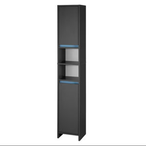 Modern Anthracite Grey <strong>Free</strong> <strong>Standing</strong> MDF Wood <strong>Tall</strong> <strong>Bathroom</strong> <strong>Cabinet</strong> with Doors OEM Design From Factory Source - Product Image 1