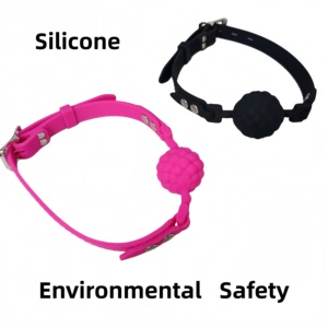 2 Boyutta Sevimli Ağız Tıkacı, Nefes Alabilen Ağız Topu Silikon Top Açık Ağız Tıkacı Fetiş Severler için Seks Oyuncağı - Product Image 5