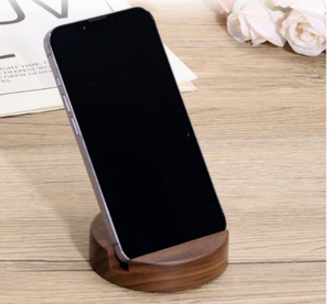 Wood Phone <b>Stand</b> Wood Single Slot Round Phone Holder Wood Craft Portable Mobile <b>Stand</b> - Product Image 4