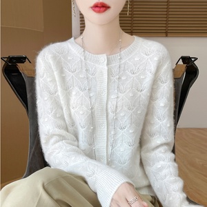 Cárdigan de Lana Personalizado de Diseño, Tejido Jacquard con Torsión Suave, 100% Lana, Manga Larga, Primavera 2026 - Product Image 3