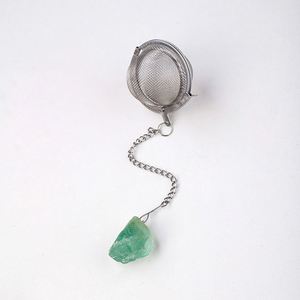 Wsy773 Infuseurs naturels en acier inoxydable 304 avec pierres de cristal (améthyste, quartz rose) pour thé et épices - Product Image 6