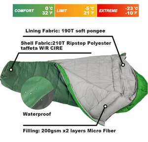 ถุงนอนพับได้แบบมัมมี่ ผ้าโพลีเอสเตอร์คุณภาพสูง กันน้ำ สำหรับผู้ใหญ่ ใช้ในสภาพอากาศหนาวเย็น ขายส่งโดยตรงจากโรงงาน - Product Image 4