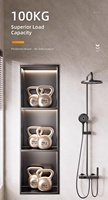 Étagère de douche murale moderne et durable en acier inoxydable 304 à double niveau, niche de rangement pour salle de bain, capacité de 50 lb