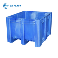 Boîte de transport en plastique rigide à parois solides, facilement empilable, recyclable, pour le transport de viande, la transformation alimentaire, les aliments pour animaux de compagnie, conteneur en vrac