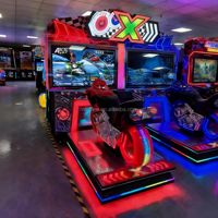 Machine de jeu d'arcade de course de moto double grand format, interactive, à monnayeur, de simulation, équipement de jeu vidéo, 1 an