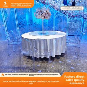 Silla de cristal transparente moderna para bodas, bambú, acrílico, respaldo redondo, Hotel, banquete, muebles para el hogar, venta al por mayor de fábrica - Product Image 4