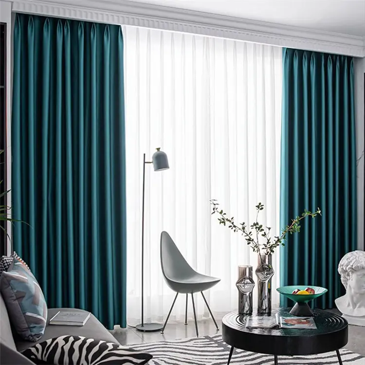 Cortinas opacas con aislamiento térmico de lujo Nueva tendencia Grano en relieve 100% Cortina opaca para el hogar Hotel